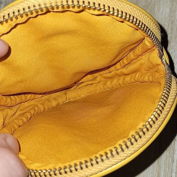 Breitling Travel Watch Case Bag Pouch Yellow Leather Round Wristlet Fringe - Picture 10 of 12